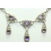 Handmade 925 Sterling Silver Natural purple Amethyst Gem stone Necklace